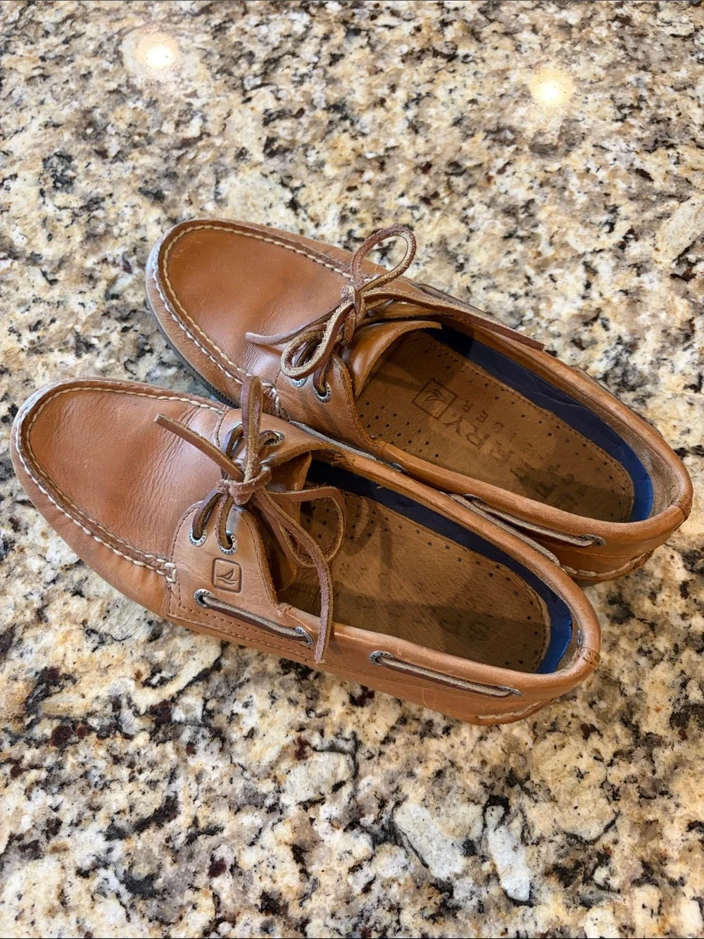 Sperry Men's Authentic Original 2-Eye Boat Shoes Size 8M Brown Leather